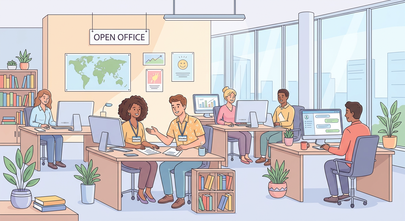 Colleagues working in an office