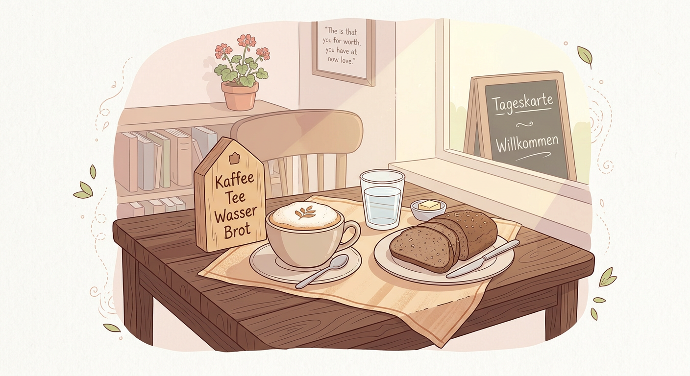 Kaffee, Brot und Wasser