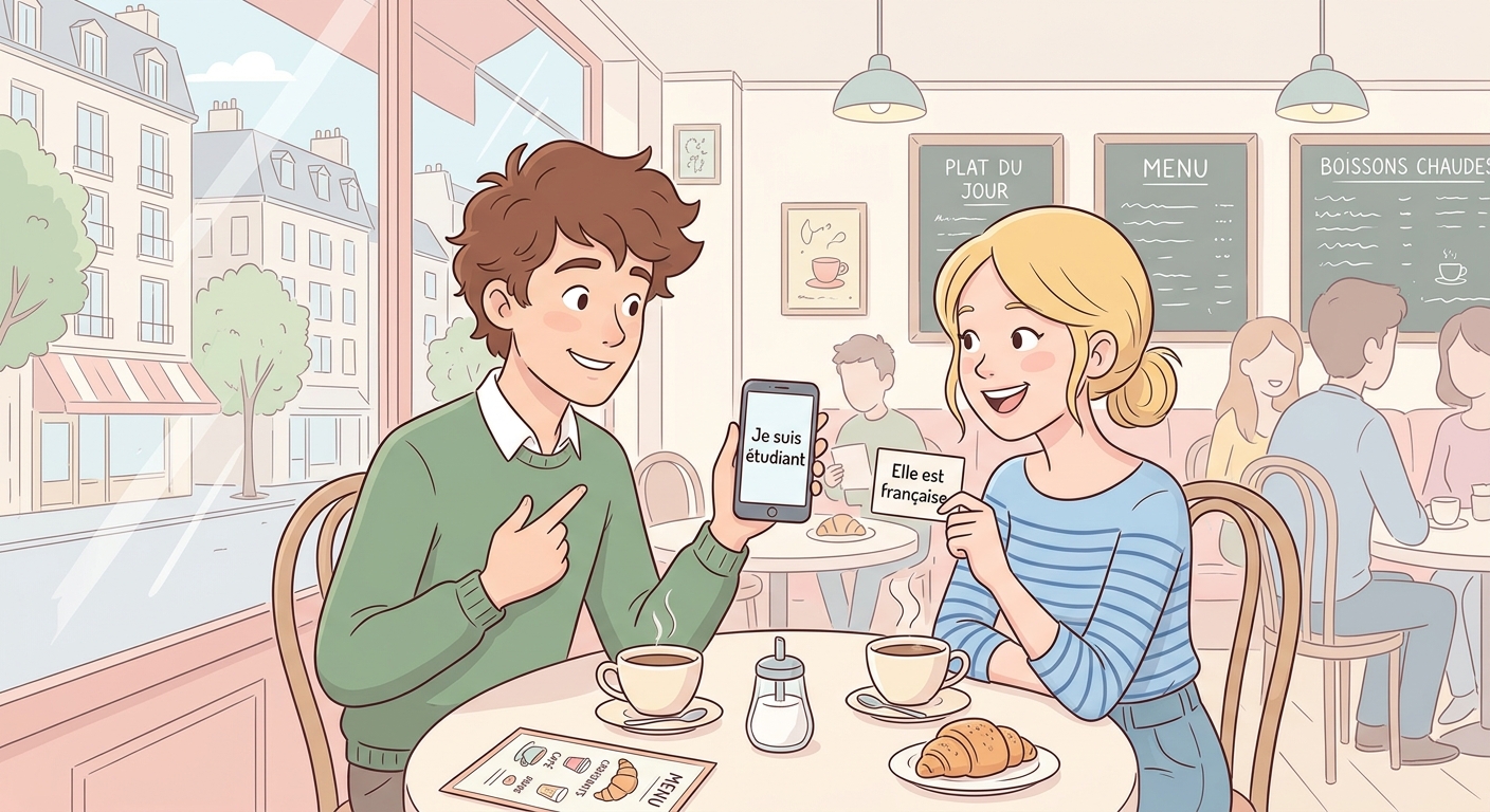 Je suis étudiant — elle est française