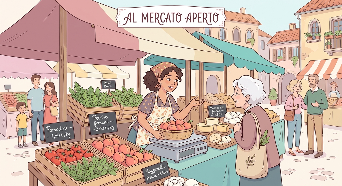 Frutta e verdura fresche al mercato