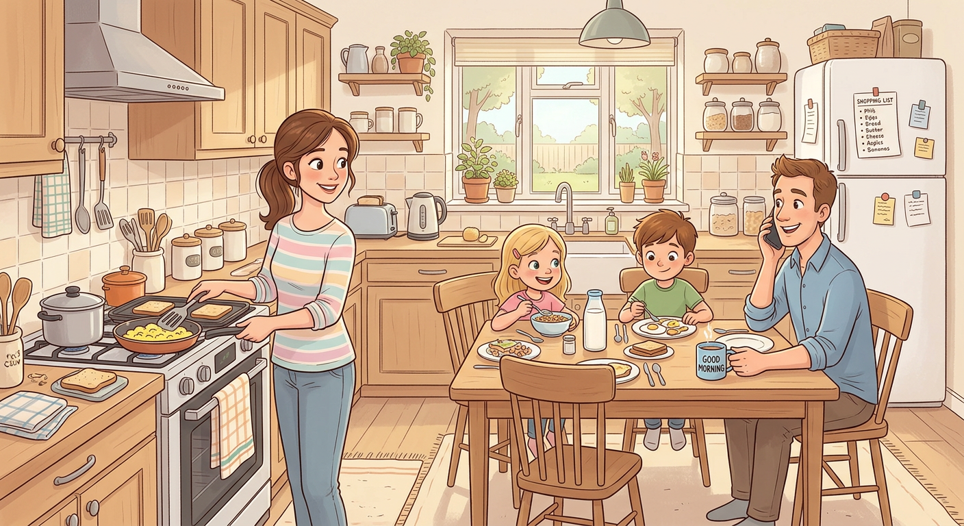 Mum is cooking right now