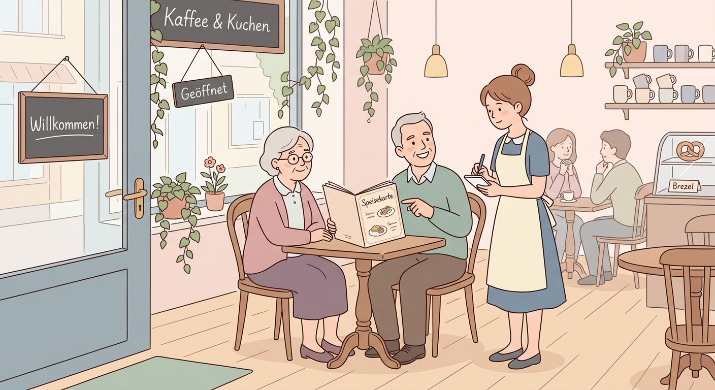 Die Speisekarte im Café