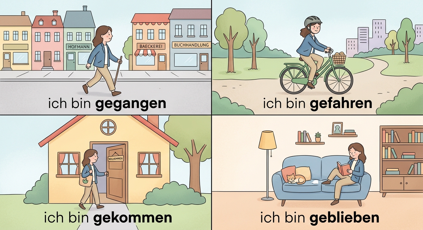 gegangen, gefahren, gekommen, geblieben